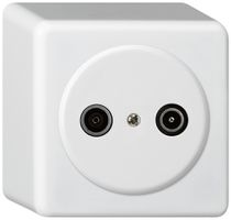 AP-Antennendose basico TV-R 19dB Durchgangsdose weiss