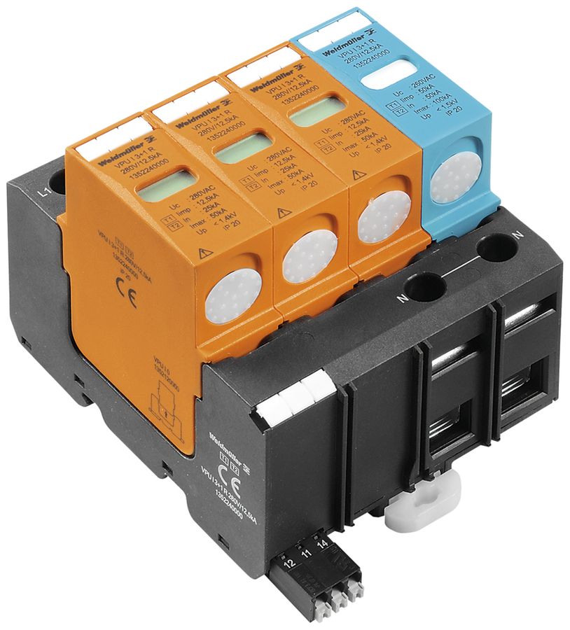 Parasurtension Weidmüller VPU I 3+1 R 280V/12.5KA