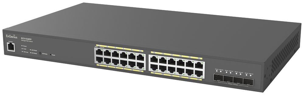 Cloud Switch EnGenius ECS1528FP, managed, PoE+, 24-Port Gigabit, 4×SFP+, 410W