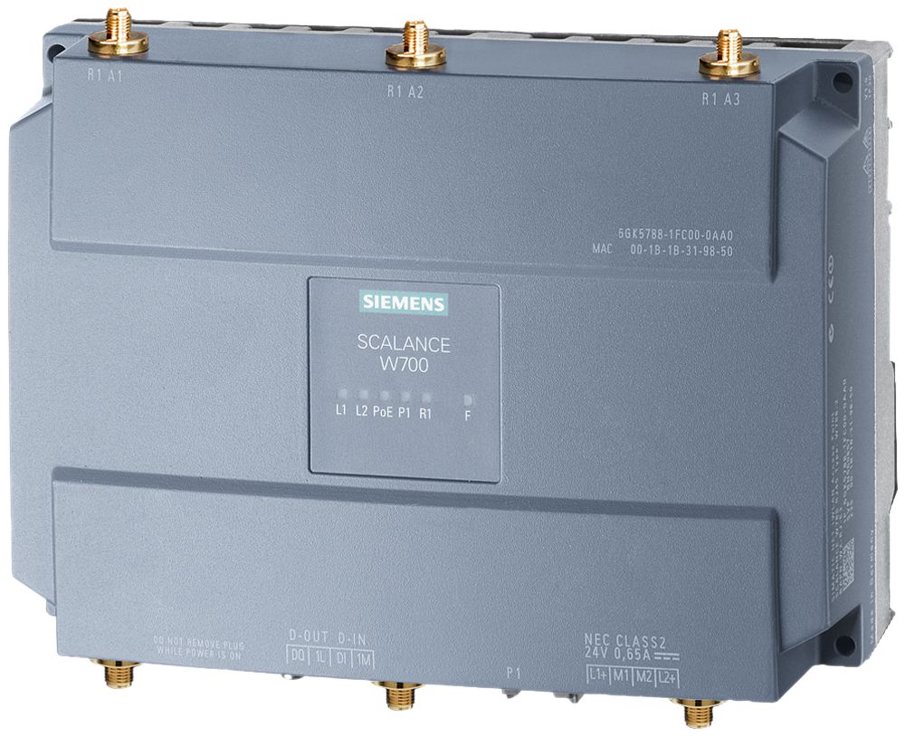 Point d'accès IWLAN Siemens SCALANCE W788-2 RJ45 2.4/5GHz 6×R-SMA 2×450Mbit/s