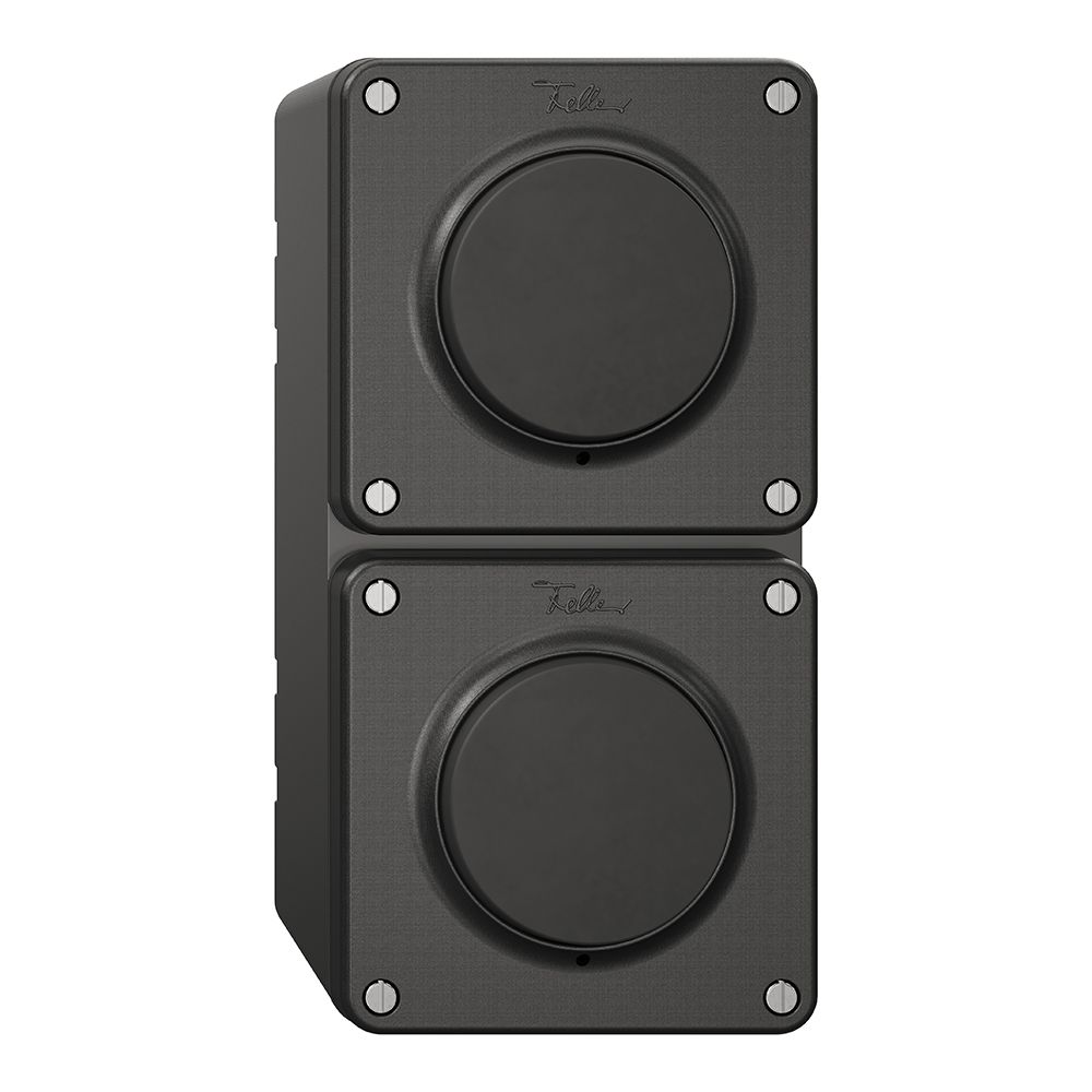 NAP-Kombination NEVO, 2×Druckschalter Schema 3/1L, schwarz