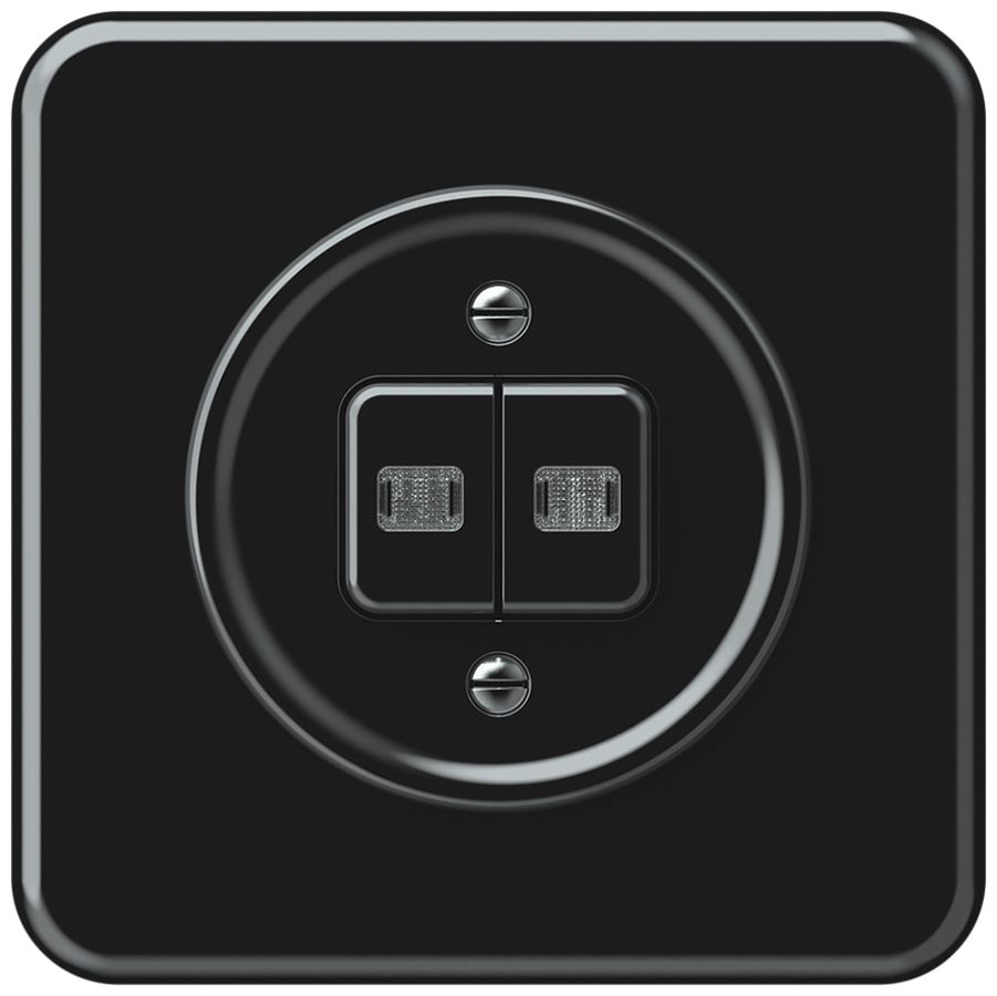 UP-Leuchtdruckschalter origin Sch 1 (3+3) 2×LED 92×92mm schwarz