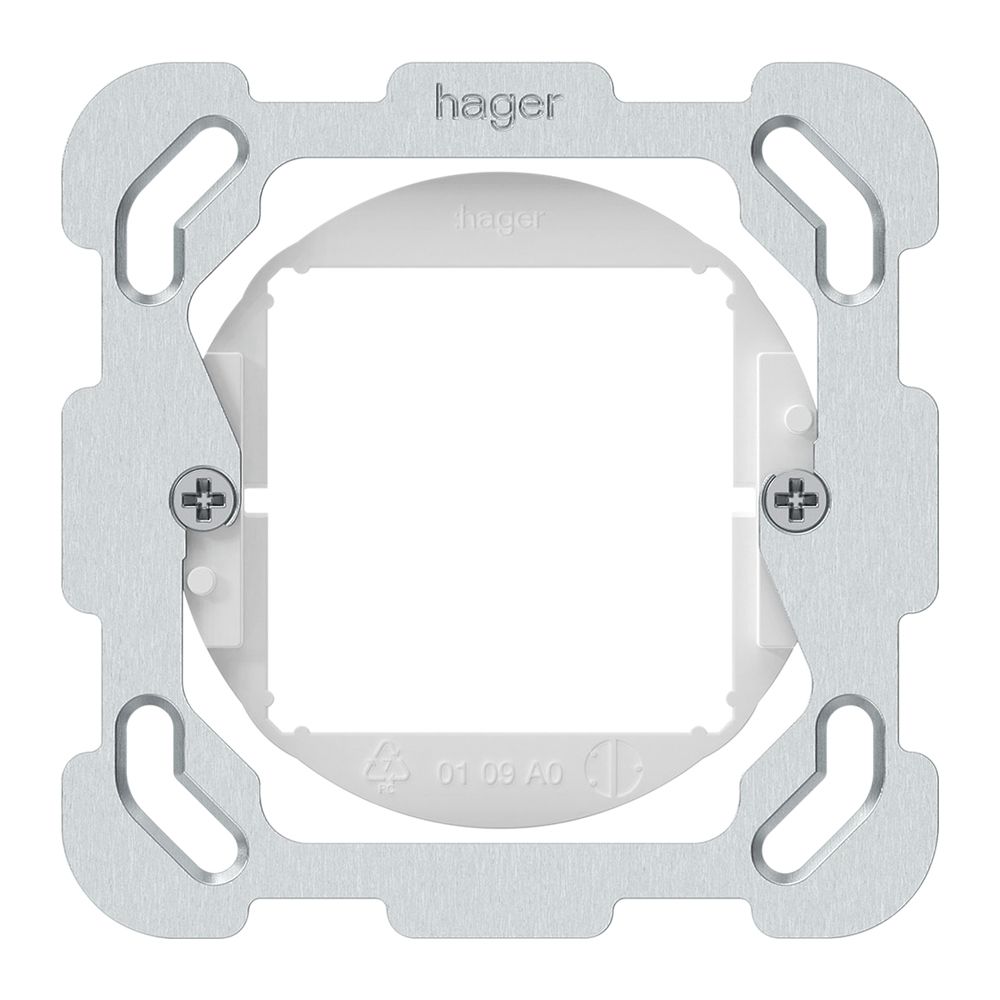 Étrier de fixation Hager avec plaque de fixation blanc