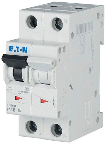 Disjoncteur Eaton FAZ-B6/1N 2P 230V B 6A 10kA 2UM