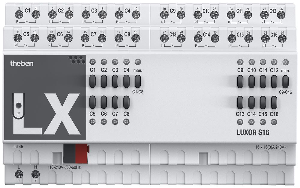 Attuatore-commutatore KNX AMD Theben LUXORliving 16-canale