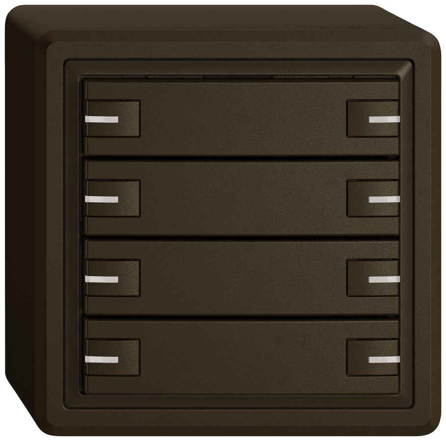 Poussoir KNX RGB AP EDIZIO.liv SNAPFIX® capteur temp.RGB-LED 8× comm.1T br