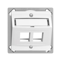 Kit montaggio INS Edue FM.TE, con cappa d.uscita obliqua, per 2×Keystone, bianco