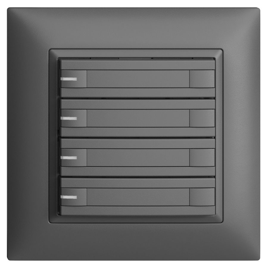 Poussoir KNX RGB ENC EDUE FMI, 250mW, a.LED RGB, papier, 4×pouss., C.2×T., grf