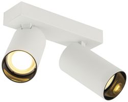 Deckenleuchte SLV KAMI GU10 2×0…10W 170×125mm weiss/schwarz