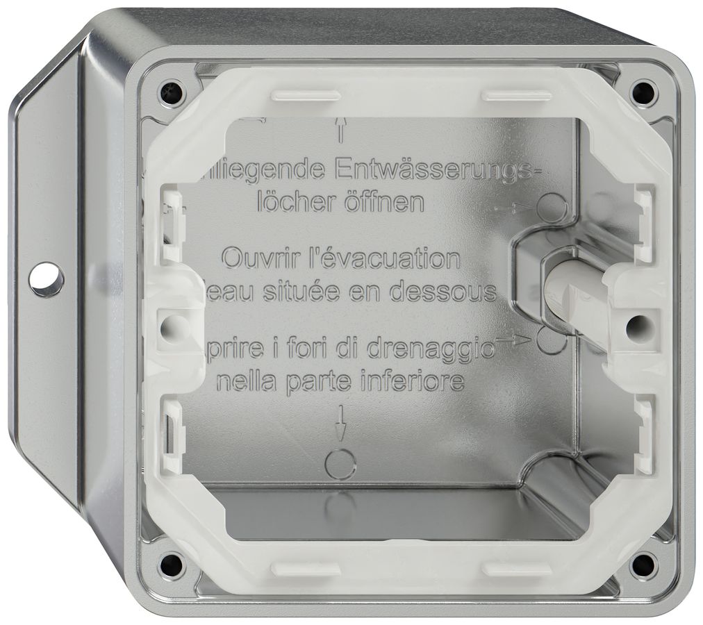 Scatola AP ELEMENT SNAPFIX® 111×87×54mm 2×M20 alu