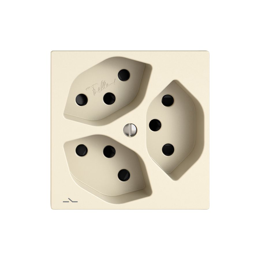 Steckdose EDIZIO.liv SNAPFIX® 3×T13 1×S mit Shutter cr