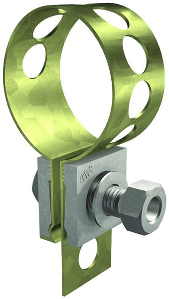 Collier de mise à terre Flury Cu zing., tube max.Ø 114.3mm