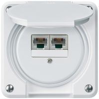 UP-Anschlussdose robusto IP55 weiss 2×RJ45/s UKV getrennt