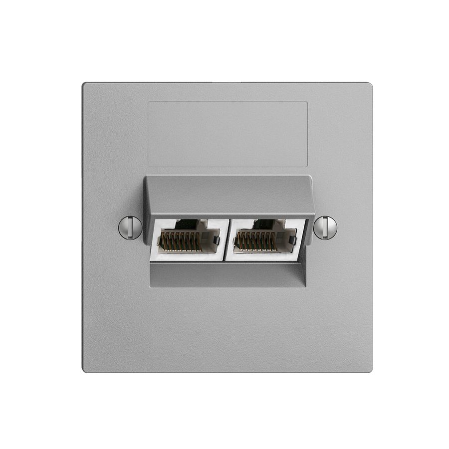 UP-Dose 2×RJ45/s 8P getr. EDIZIOdue silver ITplus