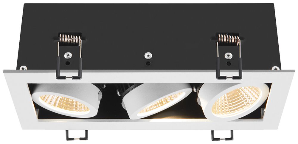Downlight LED SLV KADUX Triple 20W 2350lm 3000K 38° VAR 210×90mm blanc