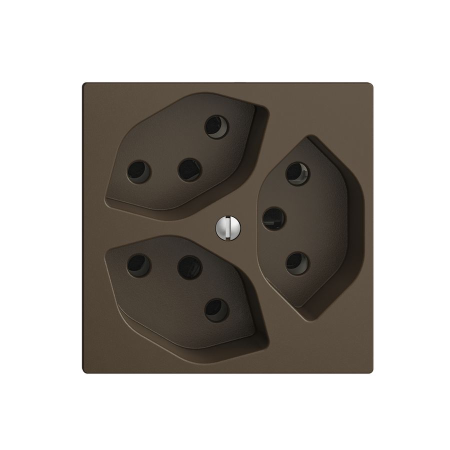 UP-Steckdose EDIZIOdue 3×T13 coffee