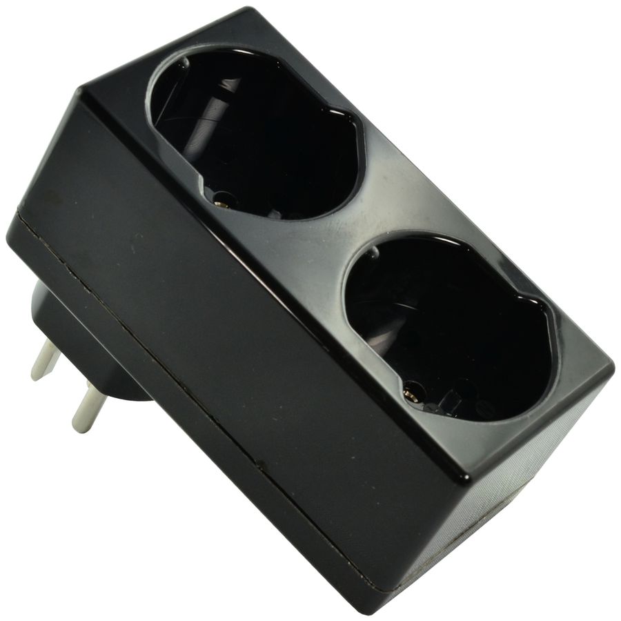 Mehrfachstecker Warob 2×T15 schwarz