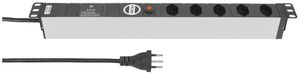 Presa multipla 19" A. Steffen ALU MODULAR 5×T13 3m 1UA nero/alluminio
