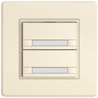 Poussoir KNX RGB ENC EDIZIO.liv SNAPFIX® capteur temp.s.LED étiqu.2× comm.2T cr