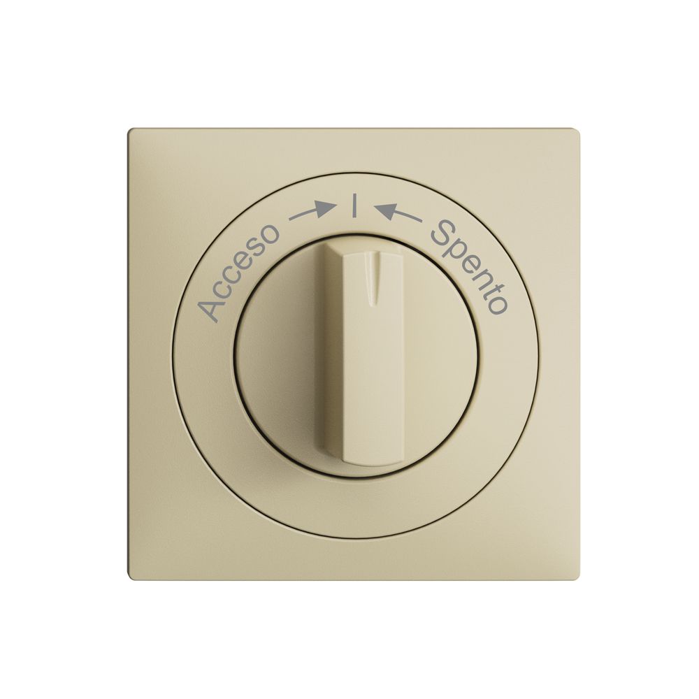 Frontset EDIZIOdue Acceso->I<-Spento vanille 60×60mm für Schwenktaster