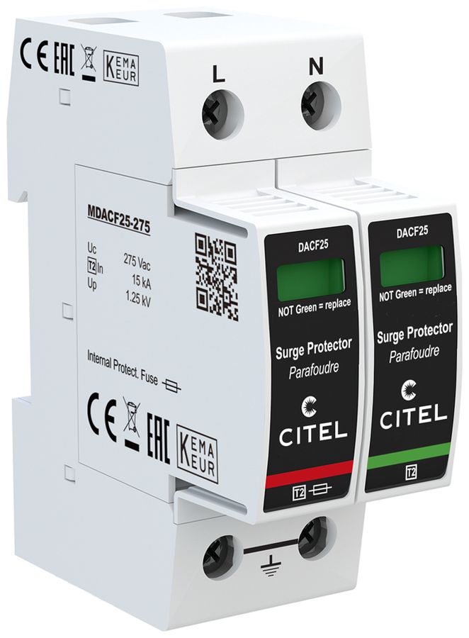 Parasurtension Arthur Flury DACF25-11-275, type 2, 2 pôles