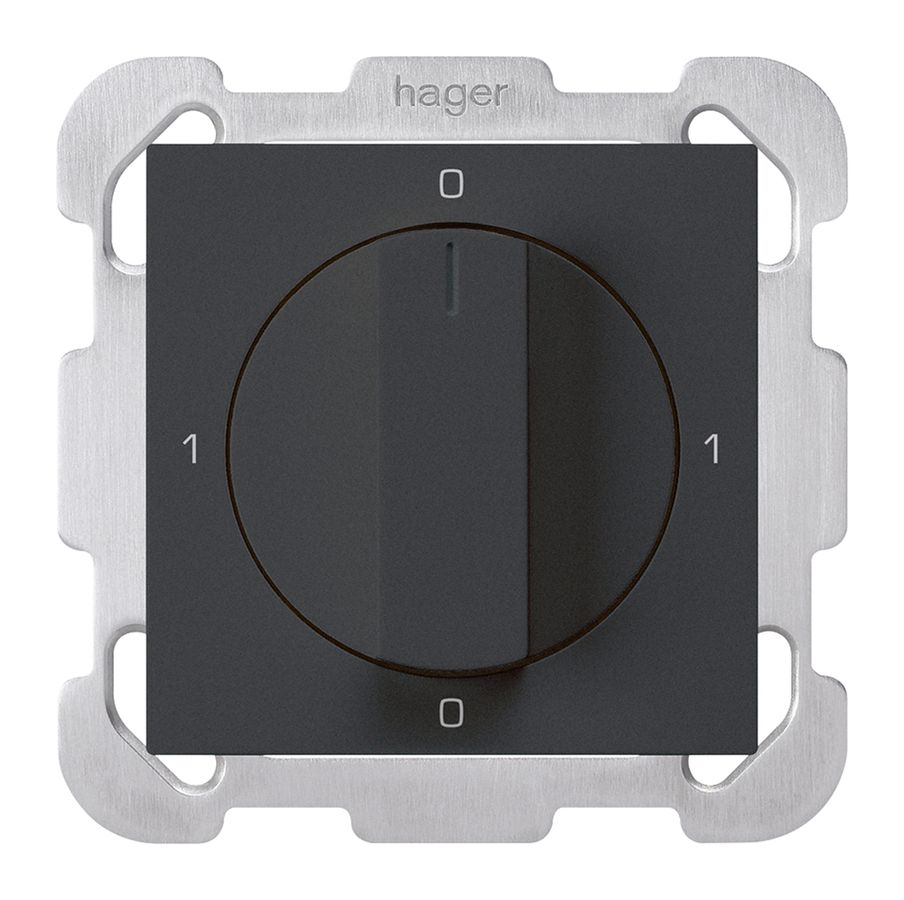 UP-Drehschalter kallysto 0/2L schwarz mit Drehgriff