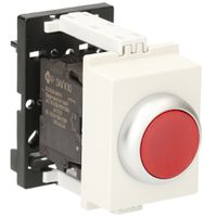 Poussoir lumineux AMD K&N, 230VAC, 1F 6A, 2UM, calotte rouge