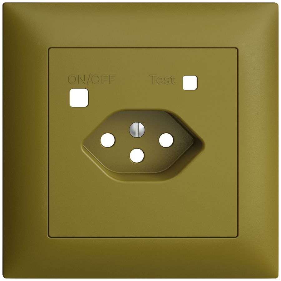 Frontset EDIZIOdue zu FI-Steckdose FMI, T13, olive