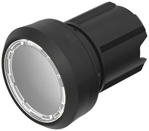 EB-Druckschalter EAO45, R, transparent beleuchtbar, Ring schwarz bündig