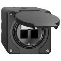 Kit di montaggio NAP Feller freenet, per uscita diritta, doppio, nero