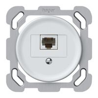 Scatola di raccordo INC origin RJ45 8(4) cat.6 diritto 77×77mm bianco