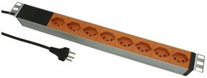 Steckdosenleiste 19" Elcase, 8×T13, 3m T13, 1HE, Al orange