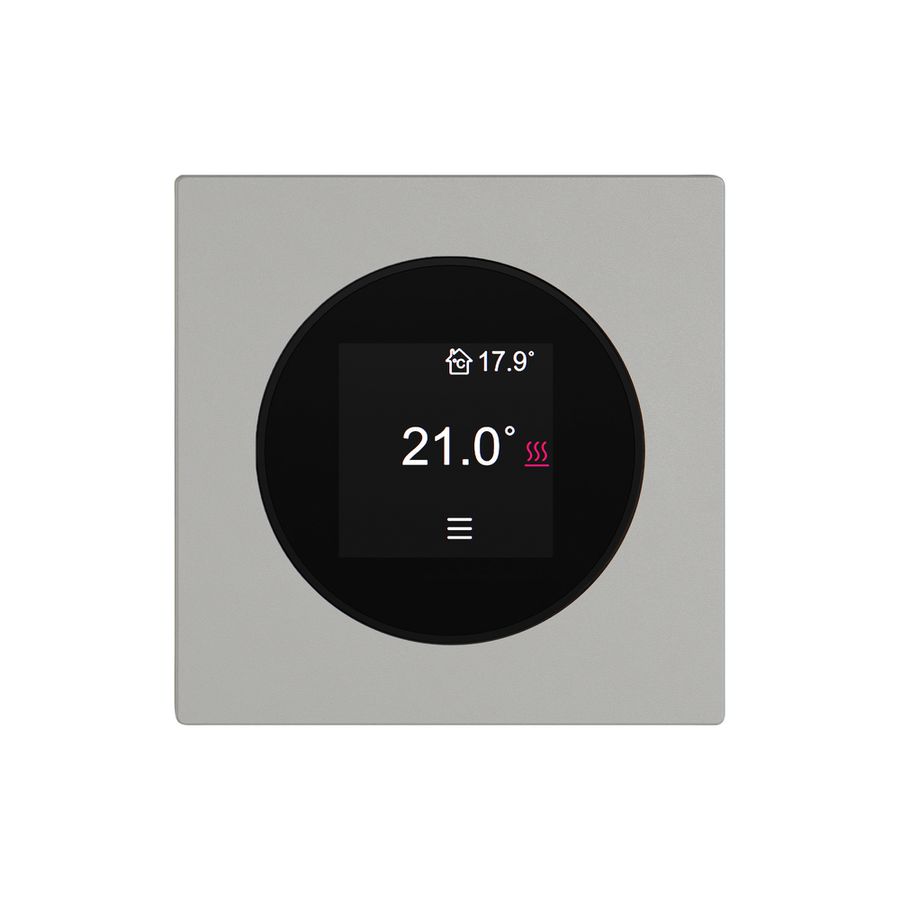Raumthermostat EDIZIO.liv SNAPFIX® 230VAC 4…30°C 60×60mm hellgrau