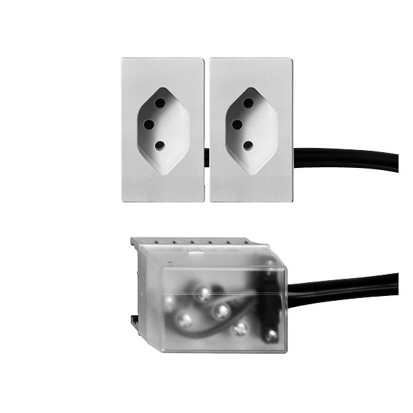 Prise INC 2×T13 L1 blanc pour câble plat powerbus