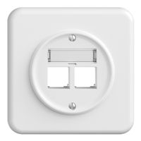 UP-Montageset S-One STANDARDdue QMI für 2×RJ45 gerade, weiss