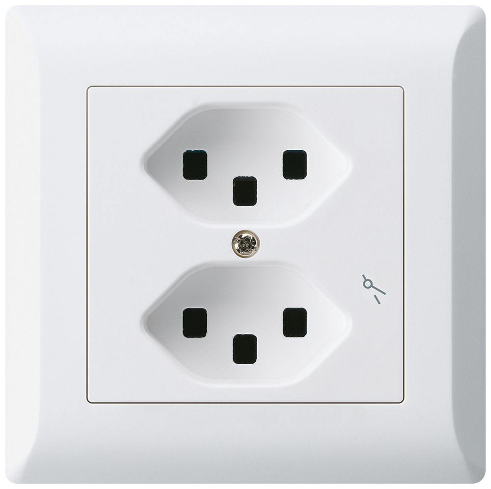 UP-Steckdose Hager kallysto.line 2×T23 1×S C ultraweiss