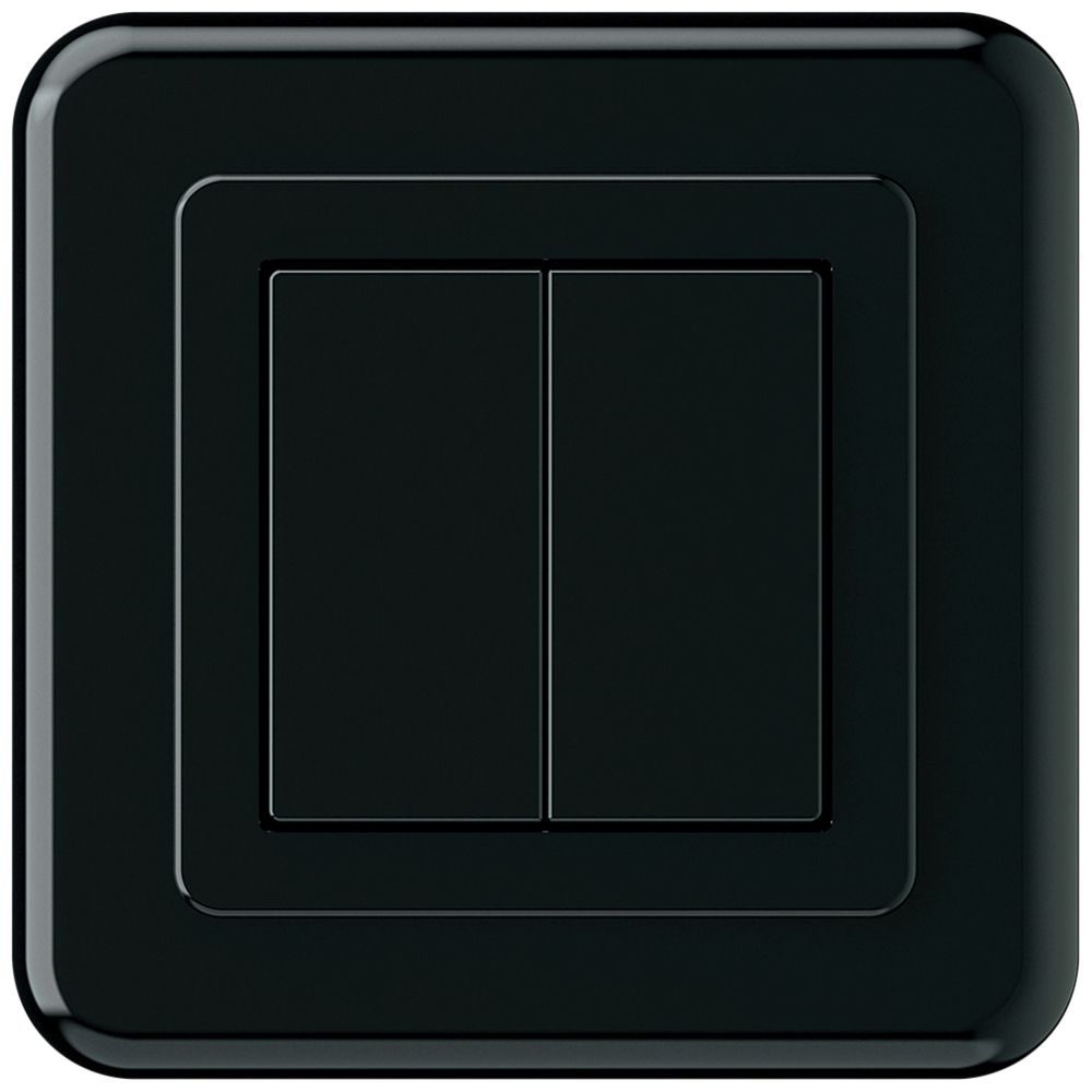 Poussoir KNX ENC Hager BA basico C double 86×86mm noir