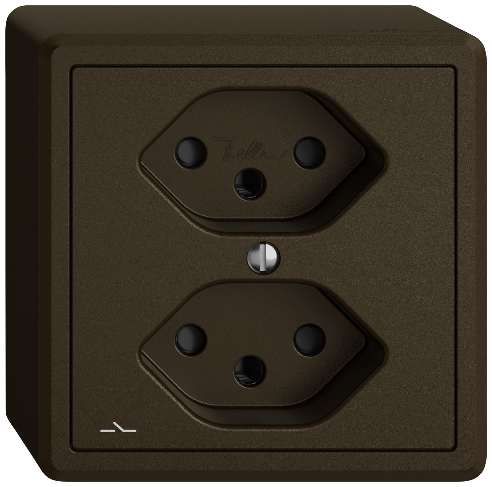 AP-Steckdose EDIZIO.liv SNAPFIX® 2×T13 1×S mit Shutter br