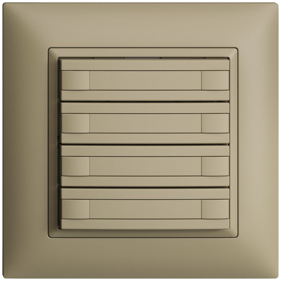 Poussoir ENC KNX 4× EDIZIOdue sand RGB sans LED avec insert papier