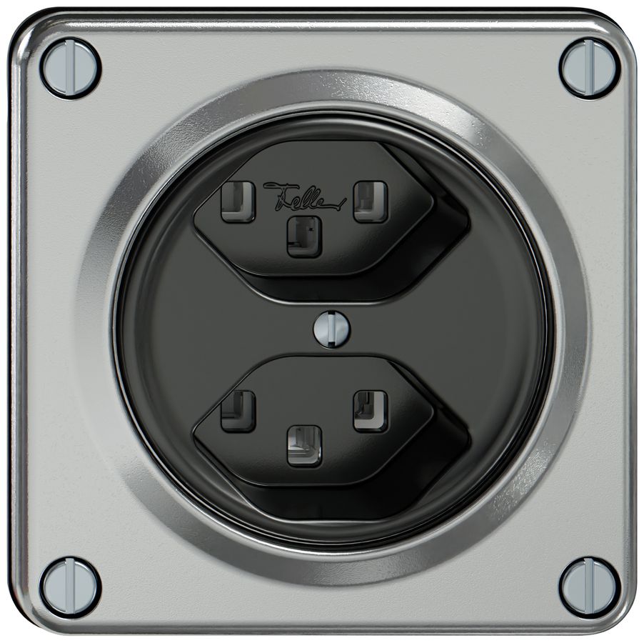 Steckdose ELEMENT 2×Typ 23 16A 250V IP20 aluminium