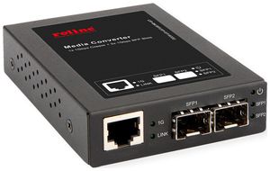 Convertitore ROLINE 1×RJ45-GbE ↔ 2×SFP 5…12VDC