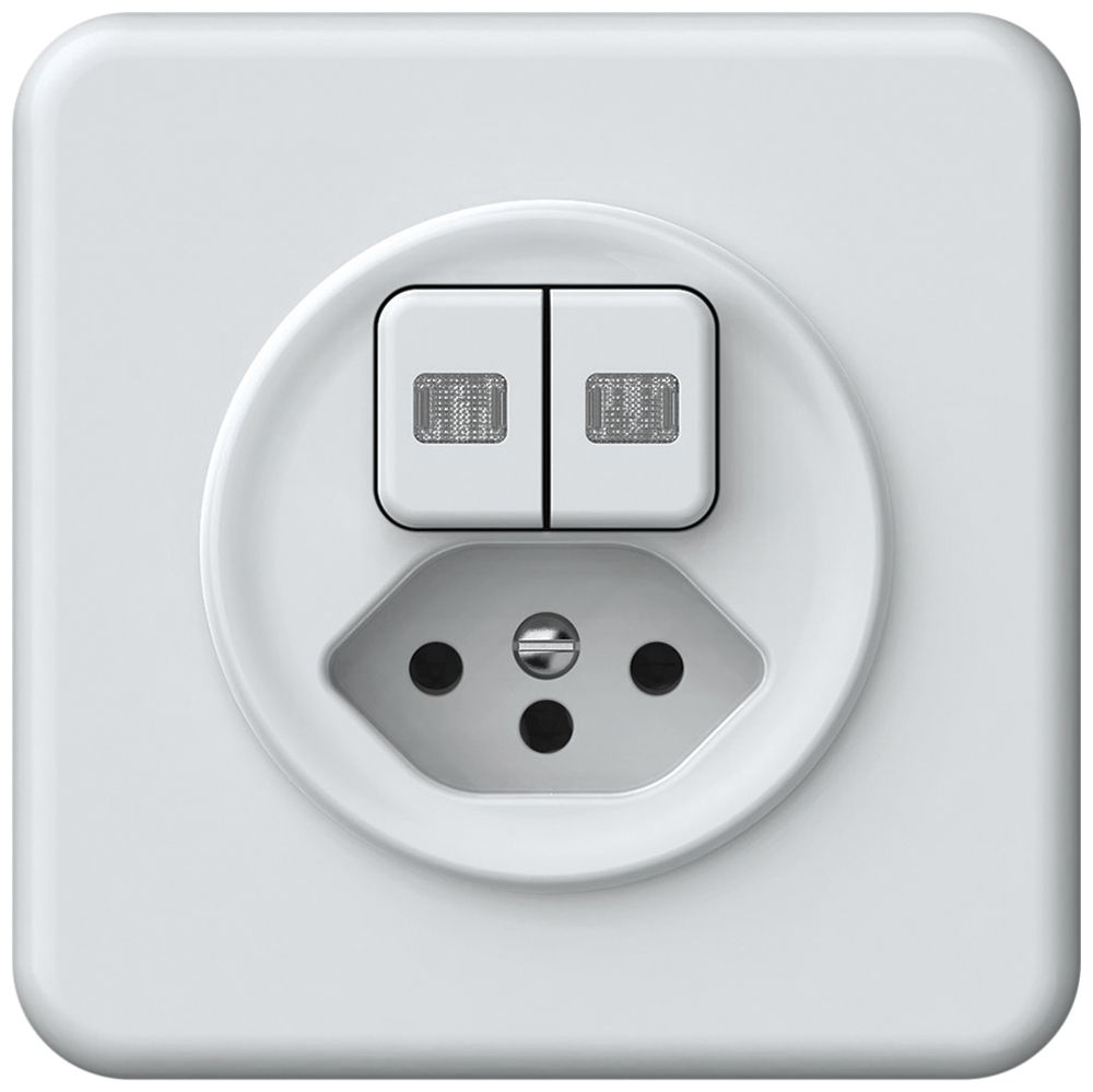 UP-Kombination origin Sch 3+3 + 1×Typ 13 92×92mm 2×beleuchtet weiss