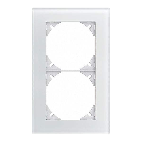Abdeckrahmen EDIZIOdue prestige 2×1 glas weiss