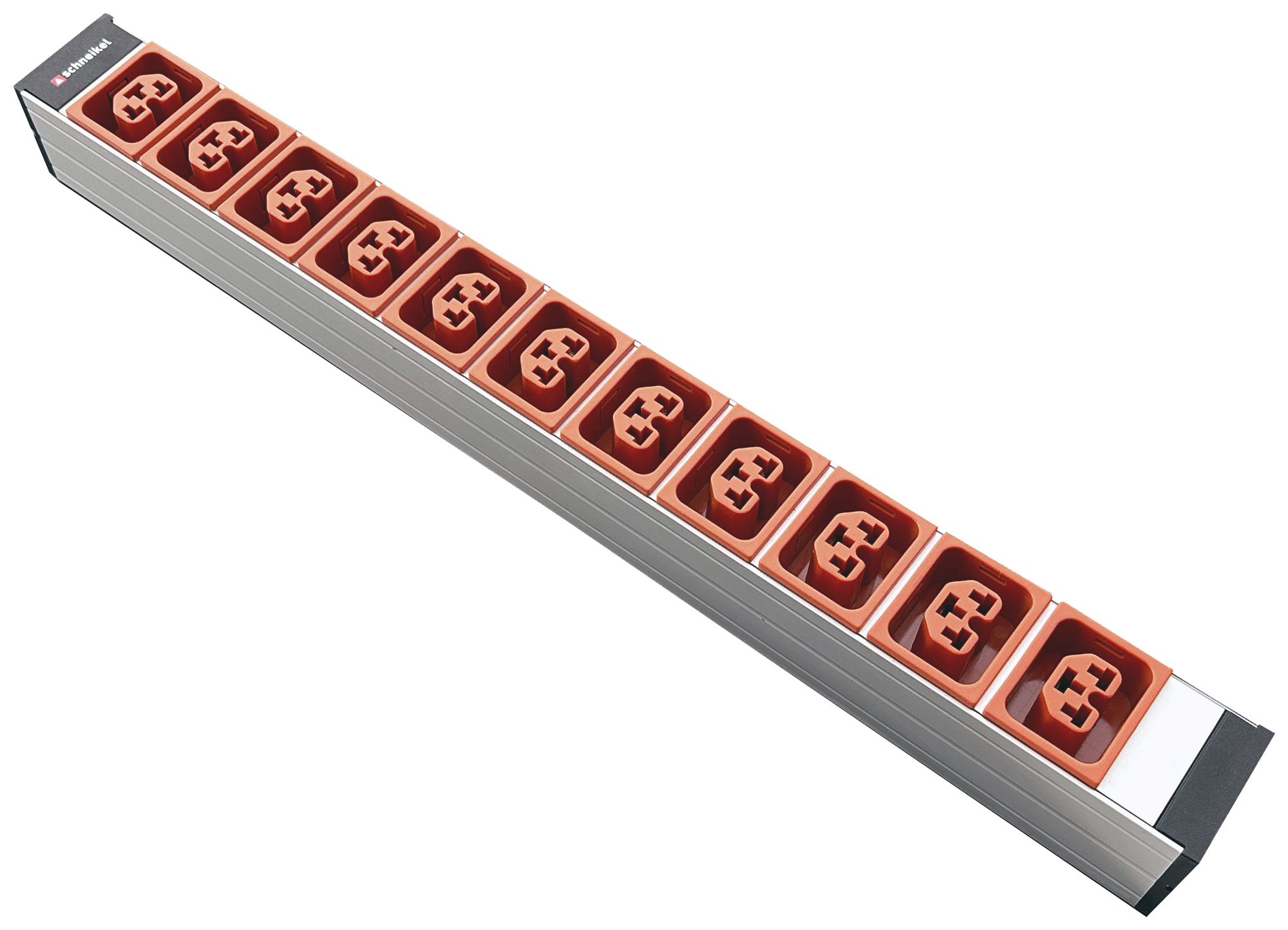 Prise multiple 19" PDU-Line 11×IEXC13/C19 3m embout de câble 1UH orange