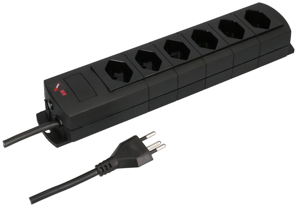 Prise multiple MH 6×T13 Prime-Line Td 3×1mm² 5m noir