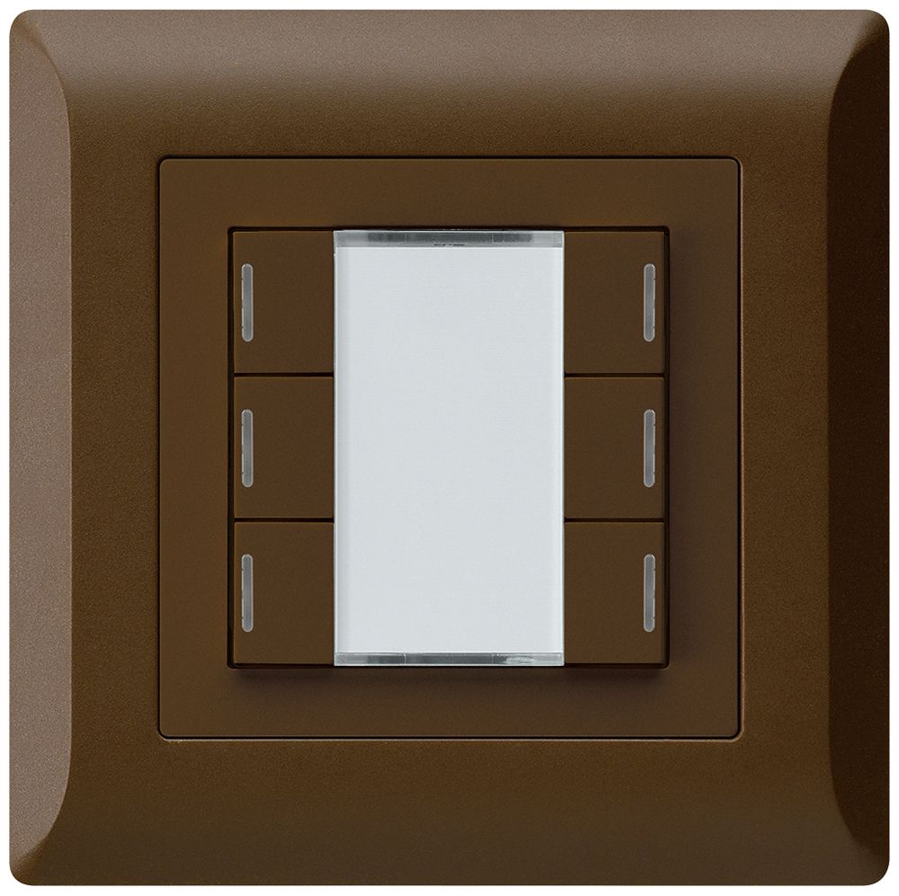 UP-Taster kallysto.line KNX 6×RGB LED s/e-link braun