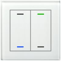 UP-Taster KNX RGBW MDT BE-GTL2TW.01 2T/4B Temp.Glas weiss "neutral"