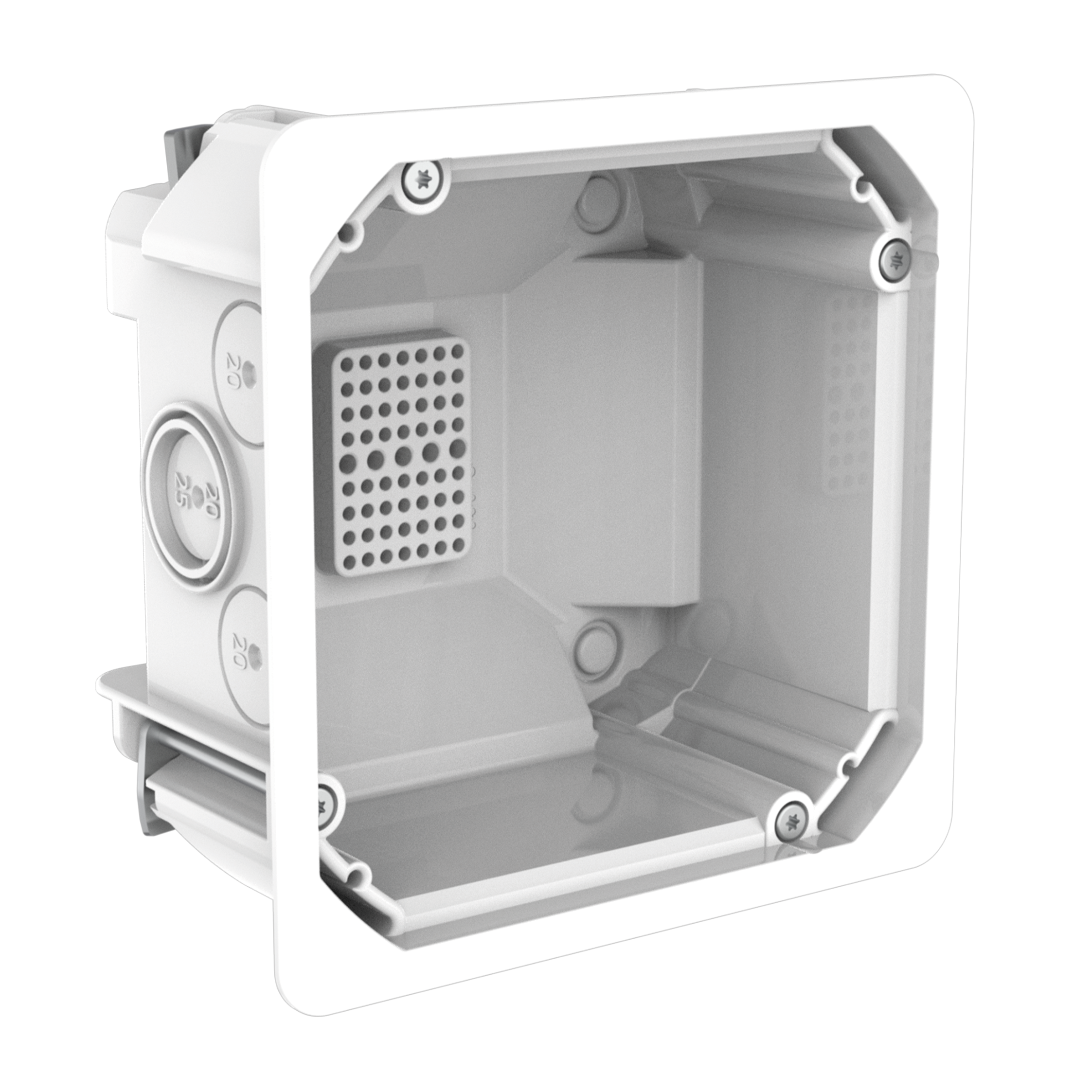 Hohlwanddose MT QUADRO 1×1 GDP 850°C 125×125×73mm weiss