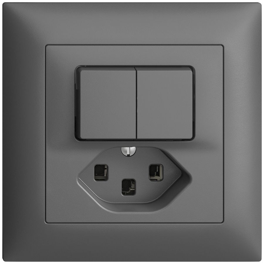 UP-Kombination 1/3+3/1L+T23 16A EDIZIOdue dunkelgrau