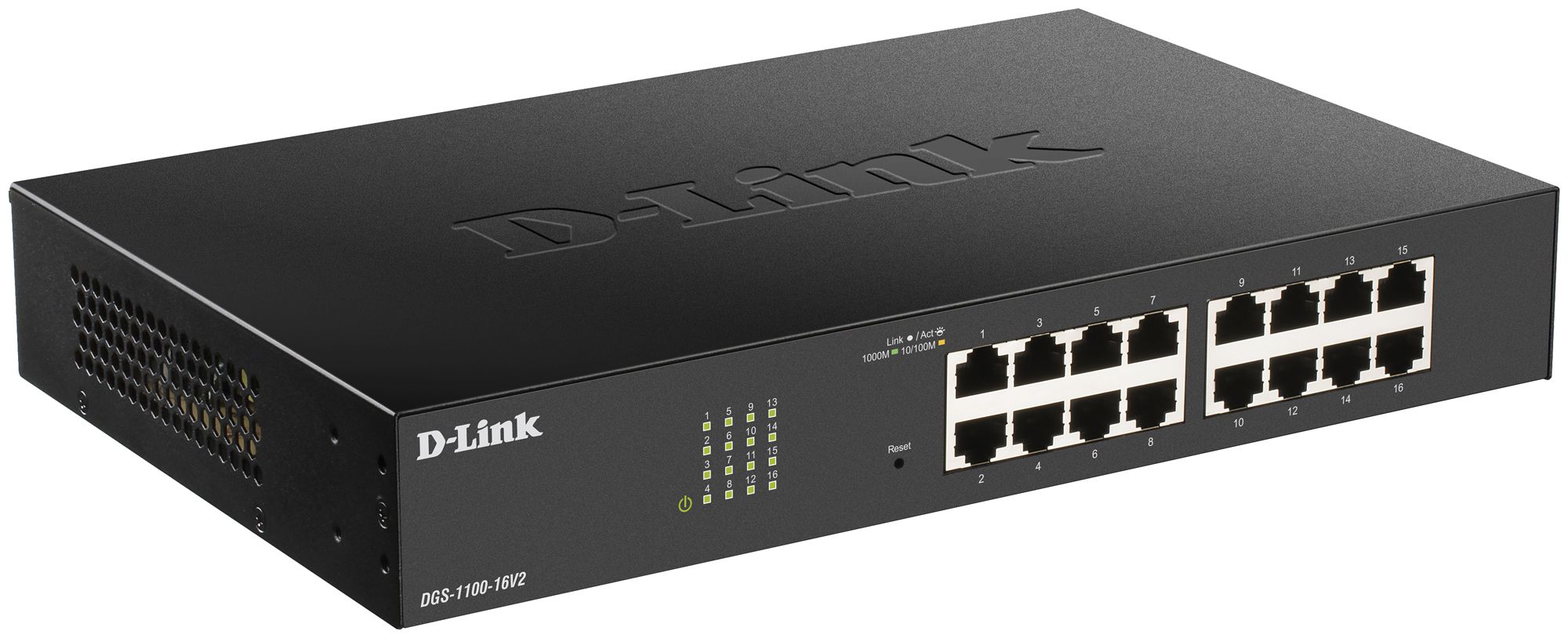 Switch D-Link DGS-1100-16V2/E, 16-port smart managed Layer2 Gigabit